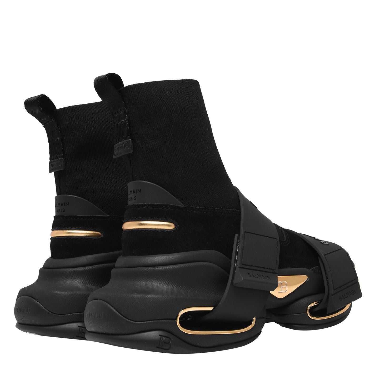 Balmain High Top Leather Sneakers