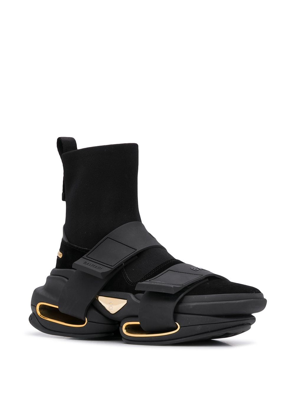 Balmain High Top Leather Sneakers