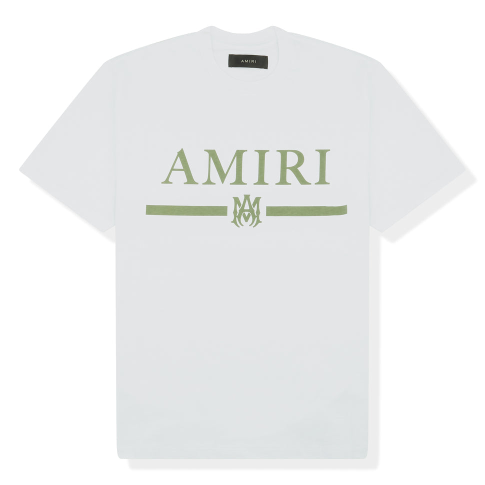 Amiri Ma Bar Logo White Green T Shirt