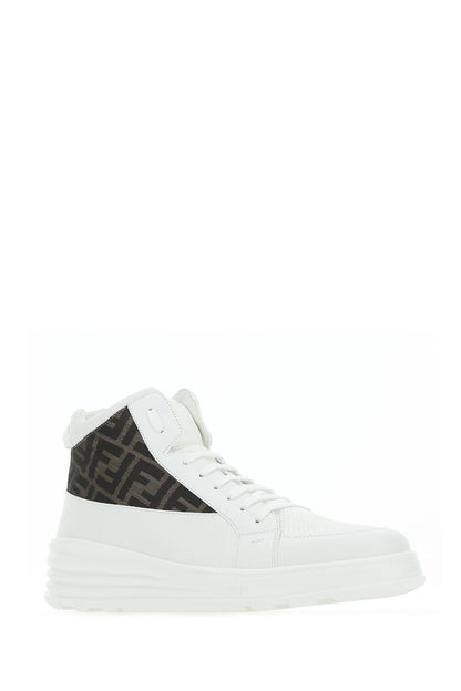 Fendi Jacquard FF Logo High-Top Sneakers