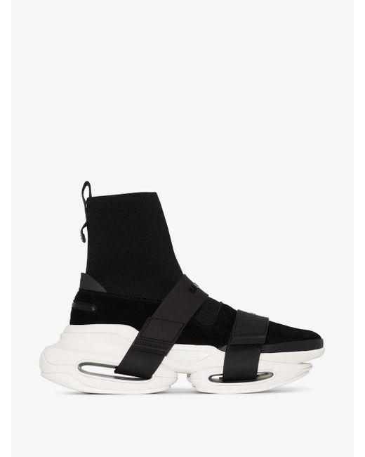 Balmain High Top Leather Sneakers