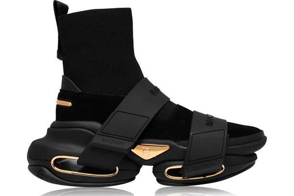 Balmain High Top Leather Sneakers