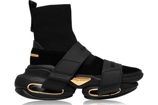 Balmain High Top Leather Sneakers