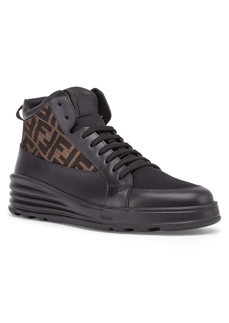 Fendi Jacquard FF Logo High-Top Sneakers