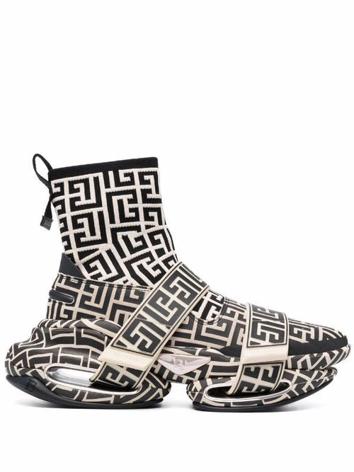 Balmain High Top Leather Sneakers
