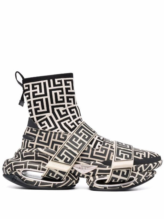 Balmain High Top Leather Sneakers