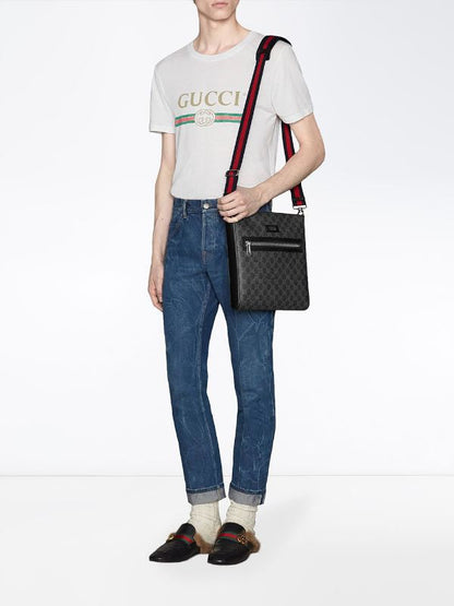 Gucci Black GG Messenger Bag