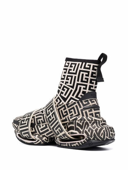 Balmain High Top Leather Sneakers